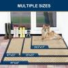 image:imageSmiry Front Door Mat Outside Entrance Heavy Duty Outdoor Indoor Mat Natural Rubber Doormat Non Slip Trap Dirt and Moisture Easy Clean Low Profile Patio Porch Entryway Mat 295x17 VioletBeige