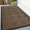 image:imageSmiry Front Door Mat Outside Entrance Heavy Duty Outdoor Indoor Mat Natural Rubber Doormat Non Slip Trap Dirt and Moisture Easy Clean Low Profile Patio Porch Entryway Mat 295x17 VioletBrown