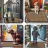 image:imageSmiry Front Door Mat Outside Entrance Heavy Duty Outdoor Indoor Mat Natural Rubber Doormat Non Slip Trap Dirt and Moisture Easy Clean Low Profile Patio Porch Entryway Mat 295x17 VioletCoffee
