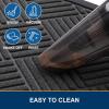 image:imageSmiry Front Door Mat Outside Entrance Heavy Duty Outdoor Indoor Mat Natural Rubber Doormat Non Slip Trap Dirt and Moisture Easy Clean Low Profile Patio Porch Entryway Mat 295x17 VioletLight Grey