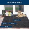 image:imageSmiry Front Door Mat Outside Entrance Heavy Duty Outdoor Indoor Mat Natural Rubber Doormat Non Slip Trap Dirt and Moisture Easy Clean Low Profile Patio Porch Entryway Mat 295x17 VioletBlack Grey