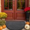image:imageSmiry Front Door Mat Outside Entrance Heavy Duty Outdoor Indoor Mat Natural Rubber Doormat Non Slip Trap Dirt and Moisture Easy Clean Low Profile Patio Porch Entryway Mat 295x17 VioletLight Grey