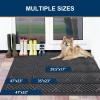 image:imageSmiry Front Door Mat Outside Entrance Heavy Duty Outdoor Indoor Mat Natural Rubber Doormat Non Slip Trap Dirt and Moisture Easy Clean Low Profile Patio Porch Entryway Mat 295x17 VioletLight Grey