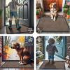 image:imageSmiry Front Door Mat Outside Entrance Heavy Duty Outdoor Indoor Mat Natural Rubber Doormat Non Slip Trap Dirt and Moisture Easy Clean Low Profile Patio Porch Entryway Mat 295x17 VioletMix Brown