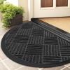 image:imageSmiry Front Door Mat Outside Entrance Heavy Duty Outdoor Indoor Mat Natural Rubber Doormat Non Slip Trap Dirt and Moisture Easy Clean Low Profile Patio Porch Entryway Mat 295x17 VioletBlack