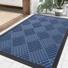 image:imageSmiry Front Door Mat Outside Entrance Heavy Duty Outdoor Indoor Mat Natural Rubber Doormat Non Slip Trap Dirt and Moisture Easy Clean Low Profile Patio Porch Entryway Mat 295x17 VioletBlue