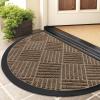 image:imageSmiry Front Door Mat Outside Entrance Heavy Duty Outdoor Indoor Mat Natural Rubber Doormat Non Slip Trap Dirt and Moisture Easy Clean Low Profile Patio Porch Entryway Mat 295x17 VioletBrown