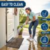 image:imageSmiry Front Door Mat Outside Entrance Heavy Duty Outdoor Indoor Mat Natural Rubber Doormat Non Slip Trap Dirt and Moisture Easy Clean Low Profile Patio Porch Entryway Mat 295x17 VioletBrown