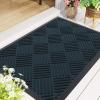 image:imageSmiry Front Door Mat Outside Entrance Heavy Duty Outdoor Indoor Mat Natural Rubber Doormat Non Slip Trap Dirt and Moisture Easy Clean Low Profile Patio Porch Entryway Mat 295x17 VioletLake Blue