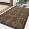 image:imageSmiry Front Door Mat Outside Entrance Heavy Duty Outdoor Indoor Mat Natural Rubber Doormat Non Slip Trap Dirt and Moisture Easy Clean Low Profile Patio Porch Entryway Mat 295x17 VioletBrown
