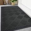 image:imageSmiry Front Door Mat Outside Entrance Heavy Duty Outdoor Indoor Mat Natural Rubber Doormat Non Slip Trap Dirt and Moisture Easy Clean Low Profile Patio Porch Entryway Mat 295x17 VioletBlack