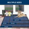 image:imageSmiry Front Door Mat Outside Entrance Heavy Duty Outdoor Indoor Mat Natural Rubber Doormat Non Slip Trap Dirt and Moisture Easy Clean Low Profile Patio Porch Entryway Mat 295x17 VioletOcean Blue