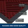 image:imageSmiry Front Door Mat Outside Entrance Heavy Duty Outdoor Indoor Mat Natural Rubber Doormat Non Slip Trap Dirt and Moisture Easy Clean Low Profile Patio Porch Entryway Mat 295x17 VioletRed