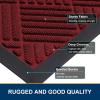 image:imageSmiry Front Door Mat Outside Entrance Heavy Duty Outdoor Indoor Mat Natural Rubber Doormat Non Slip Trap Dirt and Moisture Easy Clean Low Profile Patio Porch Entryway Mat 295x17 VioletWine Red