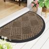 image:imageSmiry Front Door Mat Outside Entrance Heavy Duty Outdoor Indoor Mat Natural Rubber Doormat Non Slip Trap Dirt and Moisture Easy Clean Low Profile Patio Porch Entryway Mat 295x17 VioletBrown