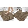 image:imageSmiry Bathroom Rugs Mat Set 2 Piece 24X16UShaped 24x20 Extra Soft Absorbent Non Slip Rubber Backing Machine Washable Quick Dry Chenille Bath Rug Set for Tub Shower and FloorCamel