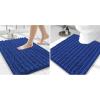 image:imageSmiry Bathroom Rugs Mat Set 2 Piece 24X16UShaped 24x20 Extra Soft Absorbent Non Slip Rubber Backing Machine Washable Quick Dry Chenille Bath Rug Set for Tub Shower and FloorRoyal Blue