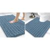 image:imageSmiry Bathroom Rugs Mat Set 2 Piece 30X20UShaped 24x20 Extra Soft Absorbent Non Slip Rubber Backing Machine Washable Quick Dry Chenille Bath Rug Set for Tub Shower and FloorGrayish Blue