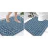 image:imageSmiry Bathroom Rugs Mat Set 2 Piece 36X24UShaped 24x20 Extra Soft Absorbent Non Slip Rubber Backing Machine Washable Quick Dry Chenille Bath Rug Set for Tub Shower and FloorGrayish Blue
