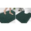 image:imageSmiry Bathroom Rugs Mat Set 2 Piece 36X24UShaped 24x20 Extra Soft Absorbent Non Slip Rubber Backing Machine Washable Quick Dry Chenille Bath Rug Set for Tub Shower and FloorGreen