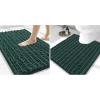 image:imageSmiry Bathroom Rugs Mat Set 2 Piece30X20UShaped 24x20 Extra Soft Absorbent Non Slip Rubber Backing Machine Washable Quick Dry Chenille Bath Rug Set for Tub Shower and FloorGreen