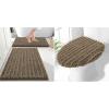 image:imageSmiry Bathroom Rugs Set 2 Piece30x20 Plus 24x16 and Toilet Lid Cover 175x15 Soft and Absorbent Bath Mat Machine Washable NonSlip Plush Carpet Runner for Tub Shower and Floor Home DecorCamel