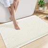 image:imageSmiry Bathroom Rugs Set 2 Piece30x20 Plus 24x17 Extra Soft Absorbent Bath Mats Non Slip Machine Washable Quick Dry Bath Rugs for Bathroom Floor Tub Shower Cream