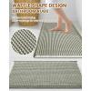 image:imageSmiry Bathroom Rugs Set 2 Piece36x24 Plus 30x20 Extra Soft Absorbent Bath Mats Non Slip Machine Washable Quick Dry Bath Rugs for Bathroom Floor Tub Shower Green amp Cream