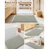 image:imageSmiry Bathroom Rugs Set 2 Piece36x24 Plus 30x20 Extra Soft Absorbent Bath Mats Non Slip Machine Washable Quick Dry Bath Rugs for Bathroom Floor Tub Shower Green amp Cream