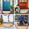 image:imageSmiry Welcome Door Mat Outside Entrance Heavy Duty Trap Dirt and Moisture Easy Clean Low Profile Patio Porch Indoor Outdoor Front Doormat for Entry 47x32 Inch BrownBeige