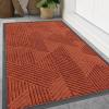 image:imageSmiry Welcome Door Mat Outside Entrance Heavy Duty Trap Dirt and Moisture Easy Clean Low Profile Patio Porch Indoor Outdoor Front Doormat for Entry 47x32 Inch BrownBurnt Orange