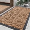 image:imageSmiry Welcome Door Mat Outside Entrance Heavy Duty Trap Dirt and Moisture Easy Clean Low Profile Patio Porch Indoor Outdoor Front Doormat for Entry 47x32 Inch BrownCoffee