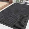 image:imageSmiry Welcome Door Mat Outside Entrance Heavy Duty Trap Dirt and Moisture Easy Clean Low Profile Patio Porch Indoor Outdoor Front Doormat for Entry 47x32 Inch BrownMedium Grey