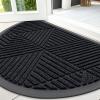 image:imageSmiry Welcome Door Mat Outside Entrance Heavy Duty Trap Dirt and Moisture Easy Clean Low Profile Patio Porch Indoor Outdoor Front Doormat for Entry 47x32 Inch BrownBlack