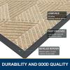 image:imageSmiry Welcome Door Mat Outside Entrance Heavy Duty Trap Dirt and Moisture Easy Clean Low Profile Patio Porch Indoor Outdoor Front Doormat for Entry 47x32 Inch BrownCream White