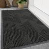 image:imageSmiry Welcome Door Mat Outside Entrance Heavy Duty Trap Dirt and Moisture Easy Clean Low Profile Patio Porch Indoor Outdoor Front Doormat for Entry 47x32 Inch BrownCharcoal