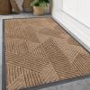 image:imageSmiry Welcome Door Mat Outside Entrance Heavy Duty Trap Dirt and Moisture Easy Clean Low Profile Patio Porch Indoor Outdoor Front Doormat for Entry 47x32 Inch BrownLight Brown