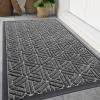 image:imageSmiry Welcome Door Mat Outside Entrance Heavy Duty Trap Dirt and Moisture Easy Clean Low Profile Patio Porch Indoor Outdoor Front Doormat for Entry 47x32 Inch BrownSilver Grey