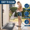 image:imageSmiry Welcome Door Mat Outside Entrance Heavy Duty Trap Dirt and Moisture Easy Clean Low Profile Patio Porch Indoor Outdoor Front Doormat for Entry 47x32 Inch BrownSilver Grey