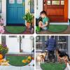 image:imageSmiry Welcome Door Mat Outside Entrance Heavy Duty Trap Dirt and Moisture Easy Clean Low Profile Patio Porch Indoor Outdoor Front Doormat for Entry 47x32 Inch BrownGreen