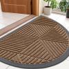 image:imageSmiry Welcome Door Mat Outside Entrance Heavy Duty Trap Dirt and Moisture Easy Clean Low Profile Patio Porch Indoor Outdoor Front Doormat for Entry 47x32 Inch BrownCoffee