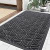 image:imageSmiry Welcome Door Mat Outside Entrance Heavy Duty Trap Dirt and Moisture Easy Clean Low Profile Patio Porch Indoor Outdoor Front Doormat for Entry 47x32 Inch BrownGrey