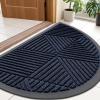 image:imageSmiry Welcome Door Mat Outside Entrance Heavy Duty Trap Dirt and Moisture Easy Clean Low Profile Patio Porch Indoor Outdoor Front Doormat for Entry 47x32 Inch BrownNavy Blue
