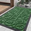 image:imageSmiry Welcome Door Mat Outside Entrance Heavy Duty Trap Dirt and Moisture Easy Clean Low Profile Patio Porch Indoor Outdoor Front Doormat for Entry 47x32 Inch BrownGreen