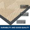 image:imageSmiry Welcome Door Mat Outside Entrance Heavy Duty Trap Dirt and Moisture Easy Clean Low Profile Patio Porch Indoor Outdoor Front Doormat for Entry 47x32 Inch BrownBeige