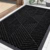 image:imageSmiry Welcome Door Mat Outside Entrance Heavy Duty Trap Dirt and Moisture Easy Clean Low Profile Patio Porch Indoor Outdoor Front Doormat for Entry 47x32 Inch BrownBlack