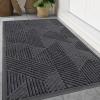 image:imageSmiry Welcome Door Mat Outside Entrance Heavy Duty Trap Dirt and Moisture Easy Clean Low Profile Patio Porch Indoor Outdoor Front Doormat for Entry 47x32 Inch BrownMedium Grey