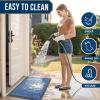 image:imageSmiry Welcome Door Mat Outside Entrance Heavy Duty Trap Dirt and Moisture Easy Clean Low Profile Patio Porch Indoor Outdoor Front Doormat for Entry 47x32 Inch BrownBlue