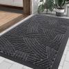 image:imageSmiry Welcome Door Mat Outside Entrance Heavy Duty Trap Dirt and Moisture Easy Clean Low Profile Patio Porch Indoor Outdoor Front Doormat for Entry 47x32 Inch BrownGrey