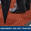 image:imageSmiry Welcome Door Mat Outside Entrance Heavy Duty Trap Dirt and Moisture Easy Clean Low Profile Patio Porch Indoor Outdoor Front Doormat for Entry 47x32 Inch BrownBurnt Orange